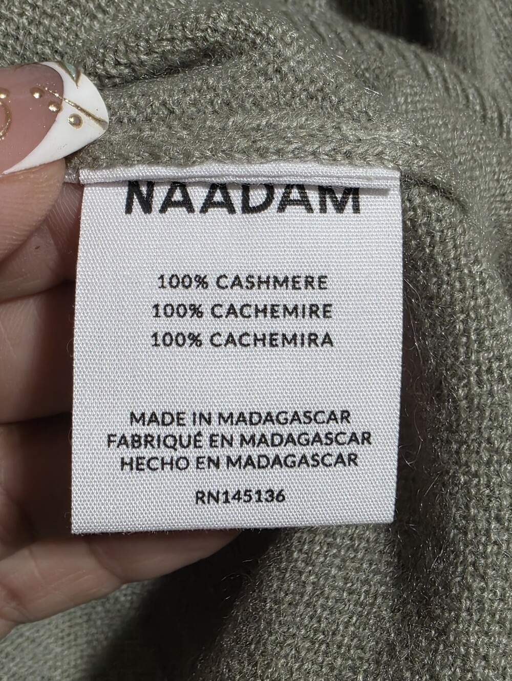 NWT NAADAM THE ORIGINAL CASHMERE SWEATER SAGE SZ L - Picture 12 of 14